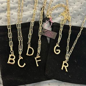 Bamboo Initial Letter Open Link Necklace-NWT-Boutique